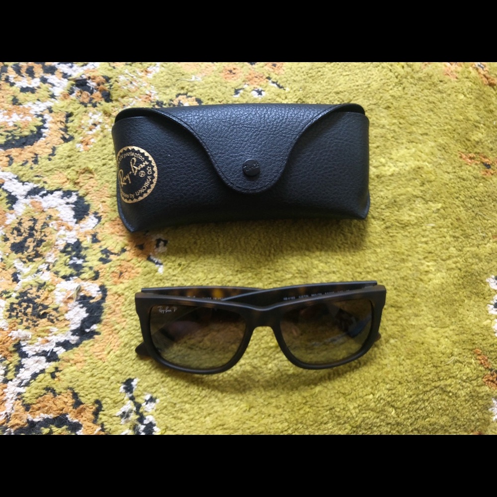 ray ban polarized Justin sunglasses matte tortoise
